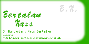 bertalan nass business card